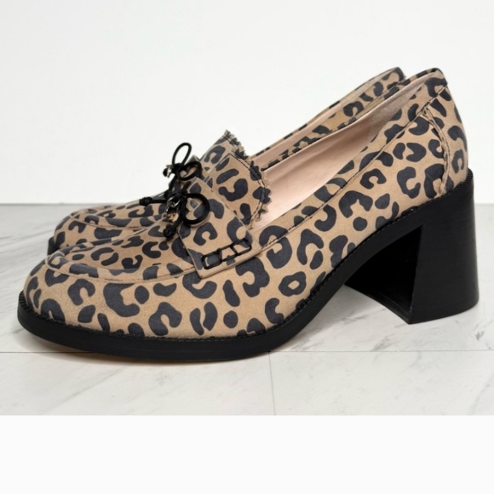 Kate Spade Hattie Leopard Stacked Heel Loafer 7B